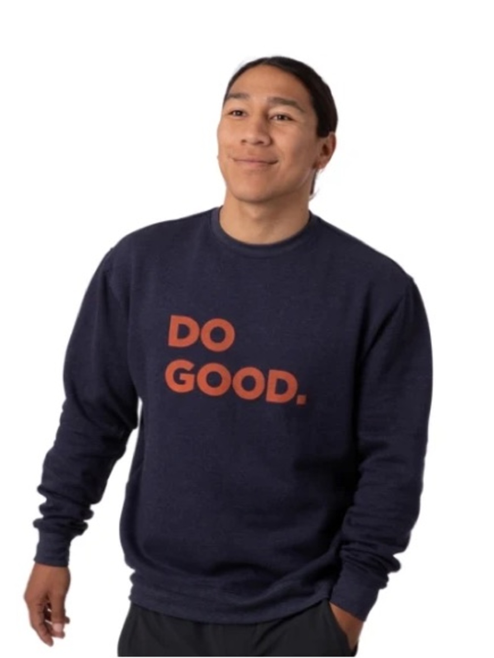 cotopaxi Navy Crewneck Sweatshirt with Orange "DO GOOD."
